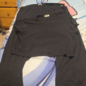 PINK Victoria's Secret Kids Black Leggings and Top Set